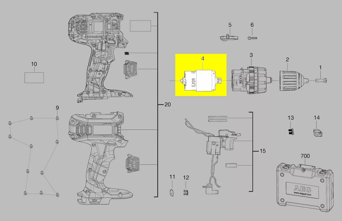 moteur réf. 4931466299 AEG